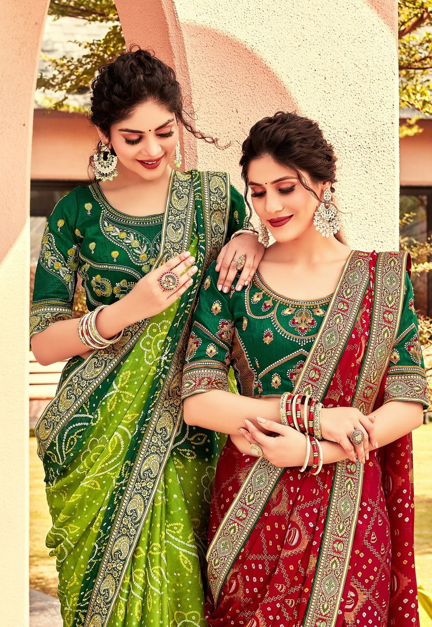 Mangalam Vol 2 By Stylewell Bandhej Wedding Sarees Catalog
